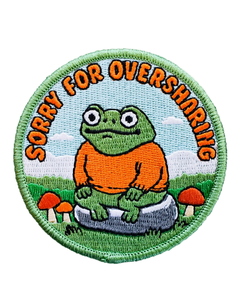 Sorry for oversharing embroidered iron on patch by Retrograde Supply sold by Le Monkey House