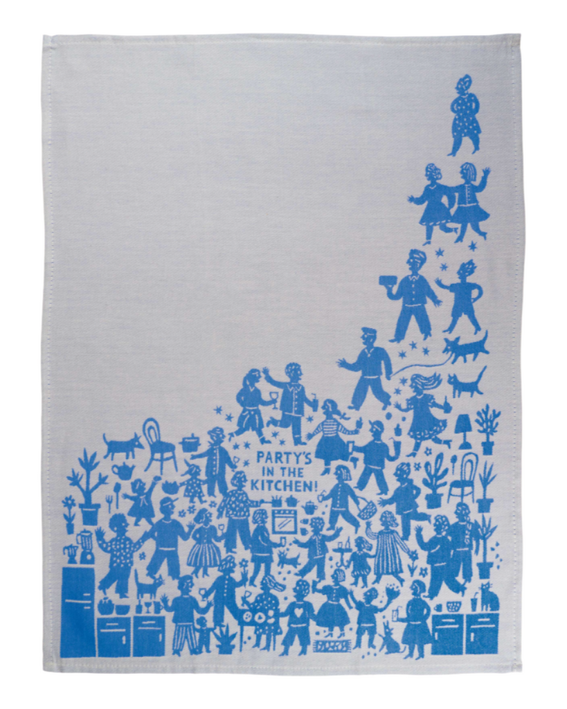 Party's In The Kitchen Woven Dish towel by Blue Q sold by Le Monkey House