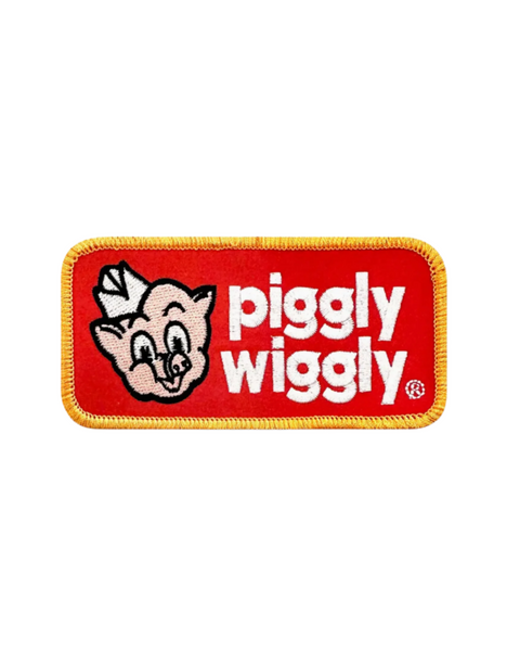 Piggly wiggly retro, vintage style twill embroidered patch by We Big Moto sold by Le Monkey House