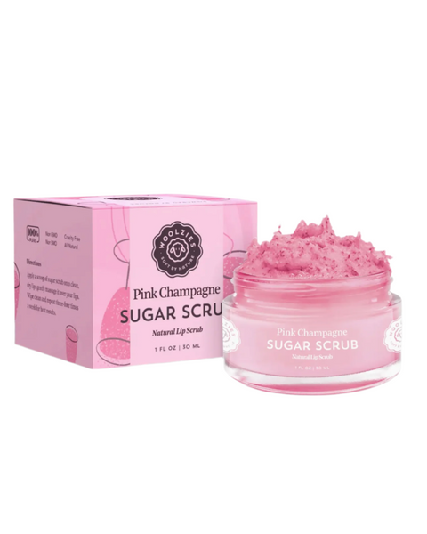 Pink Champagne natural lip sugar scrub by Woolzies sold by Le Monkey House