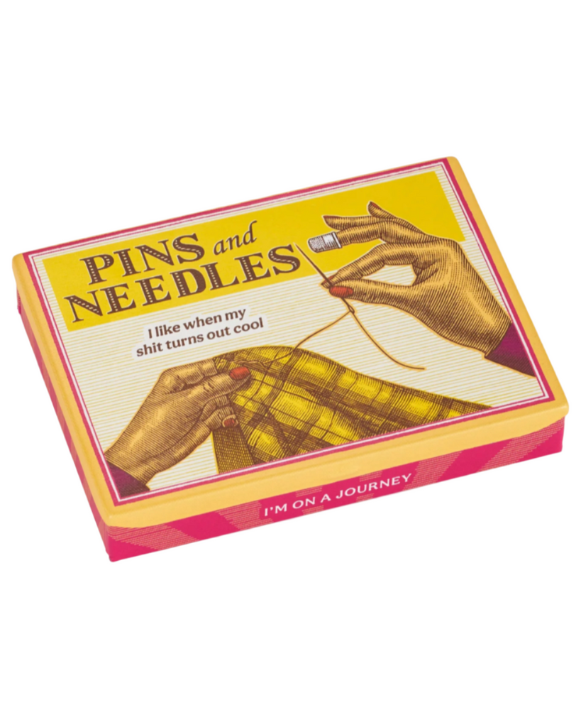 Pins and needles I like when my shit turns out cool - tin metal box by Blue Q sold by Le Monkey House