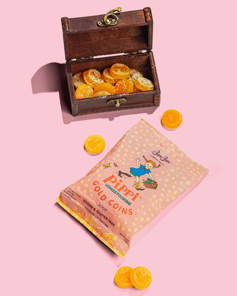Pippi Longstocking gold coin swedish candies by BonBon sold by Le Monkey House