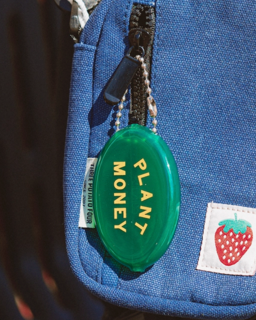 Plant money coin purse green and yellow by three potato four sold by Le Monkey House