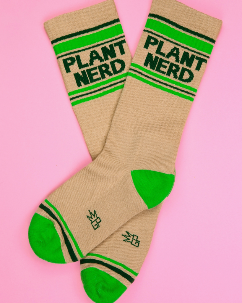 Plant nerd retro gyms socks tube socks, by Gumball poodle Sold by Le Monkey House