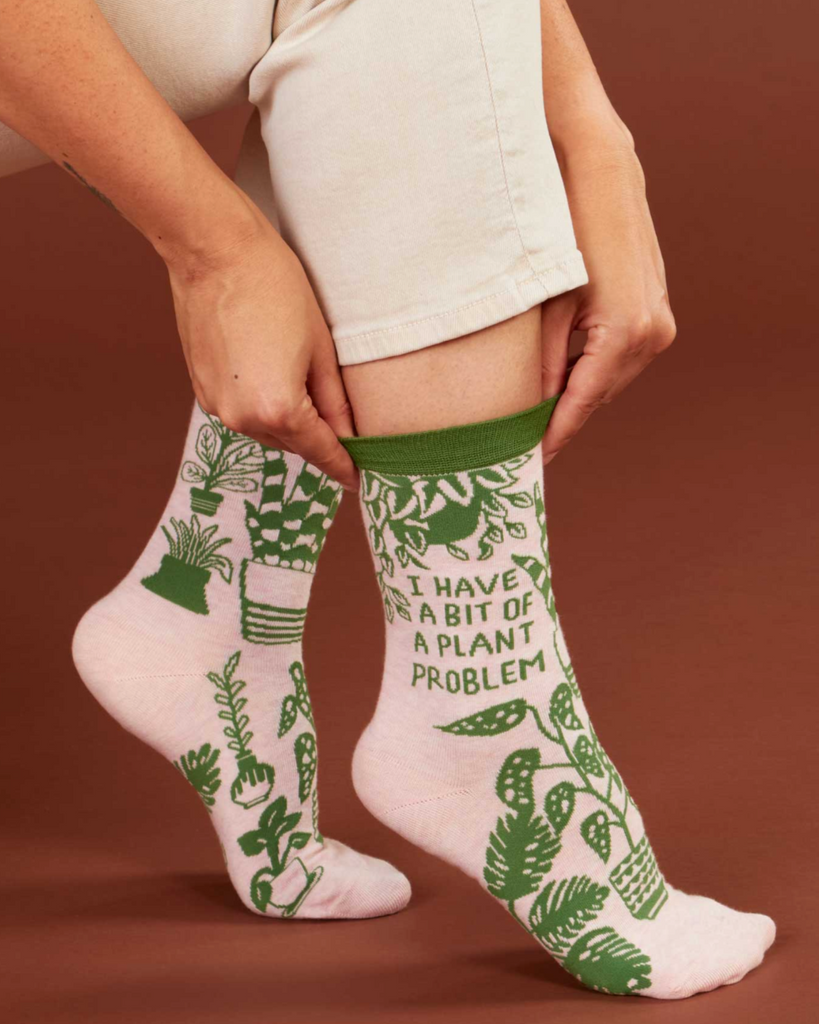 I have a bit of a plant problem crew socks by Blue Q sold by Le Monkey House