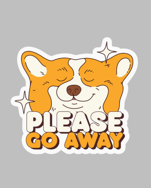 Please go away sticker by Big Moods sold by Le Monkey House