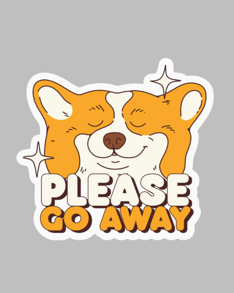 Please go away sticker by Big Moods sold by Le Monkey House
