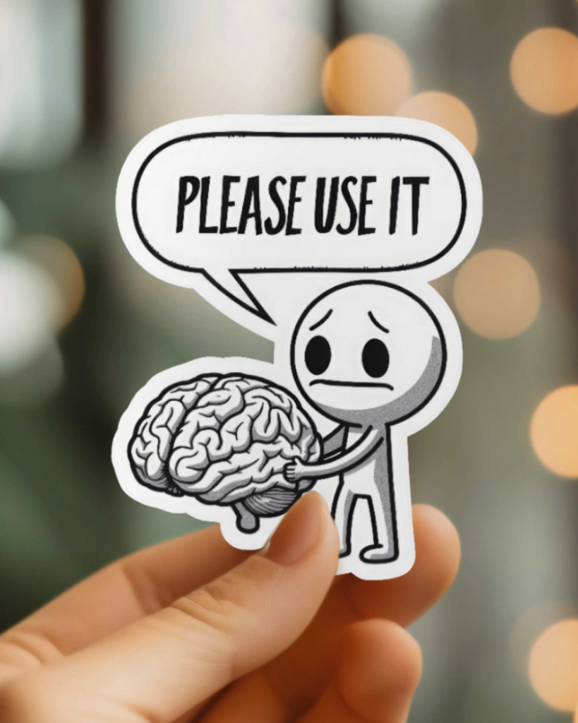 Please Use It Funny vinyl sticker by Mystical Monkey toes, sold by Le Monkey House