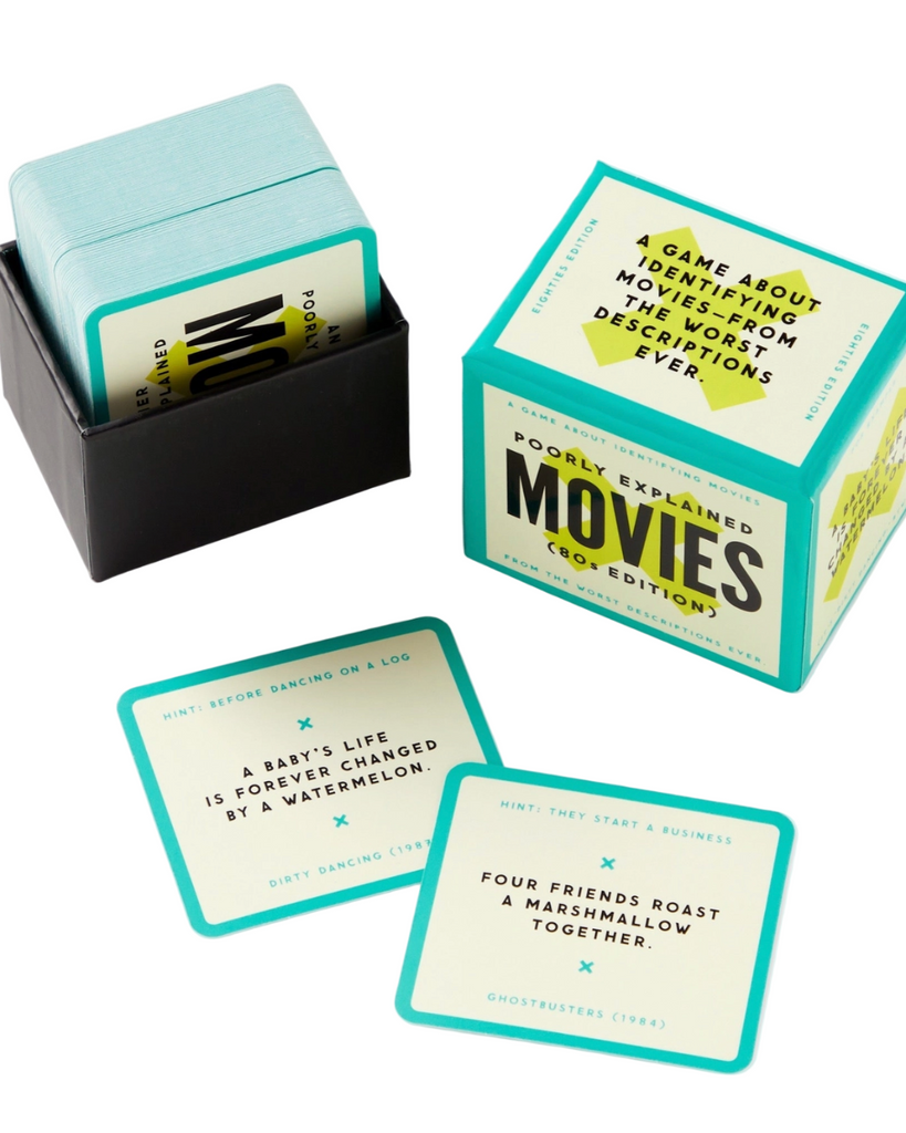 Poorly explained 80s movies card game by Brass Monkey sold by Le Monkey House