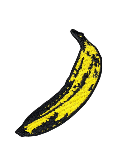 Pop art banana iron on/sew on Patch by Square Deal Recordings sold by Le Monkey House