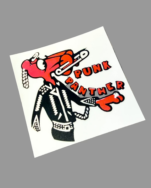 Punk panther, pink panther, vintage retro style sticker by Flip the record sold by Le Monkey House