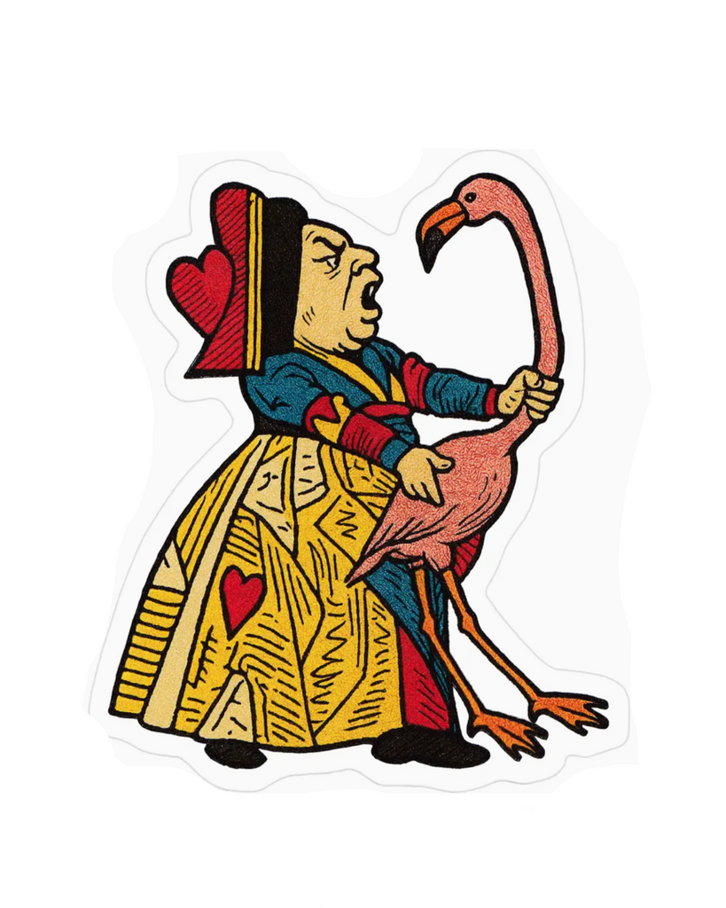 Queen of hearts vintage style sticker from Square Deal Recordings sold by Le Monkey House