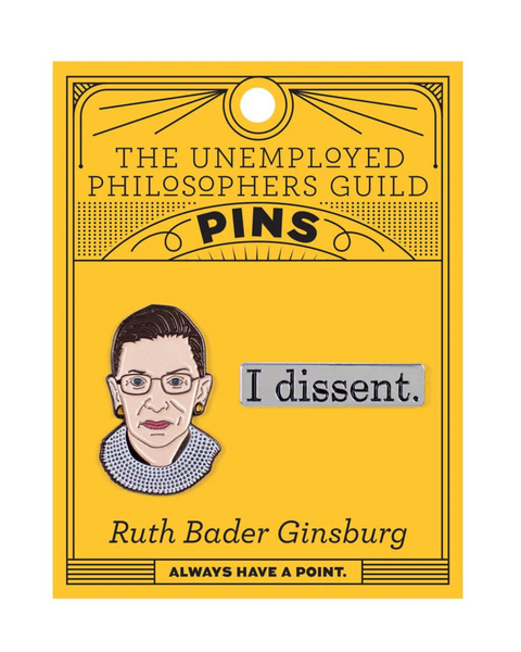 Ruth bader ginsberg enamel pin set by Unemployed Philosophers Guild sold by Le Monkey House