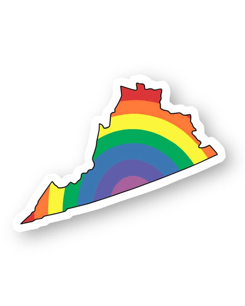 Rainbow Virginia VA State Sticker by Big Moods, Sold by Le Monkey House