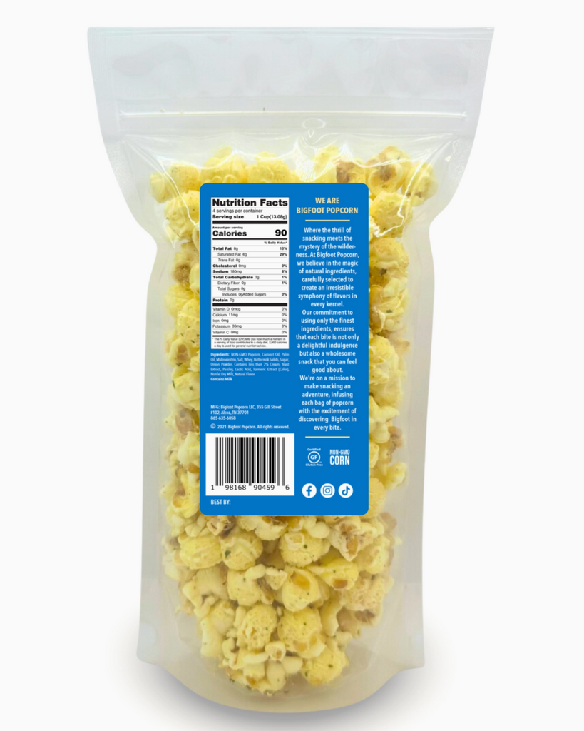 Ranch Flavored Bigfoot popcorn sold by Le Monkey House