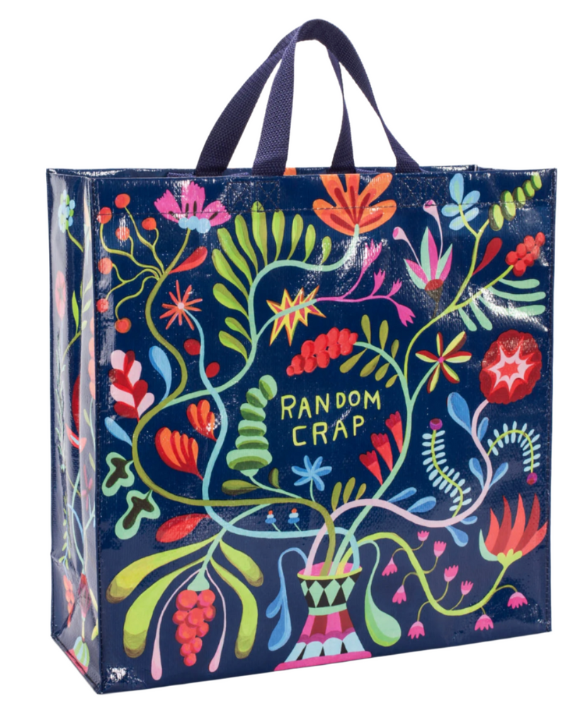 Random crap shopper tote folk flowers, by Blue Q sold by Le Monkey House