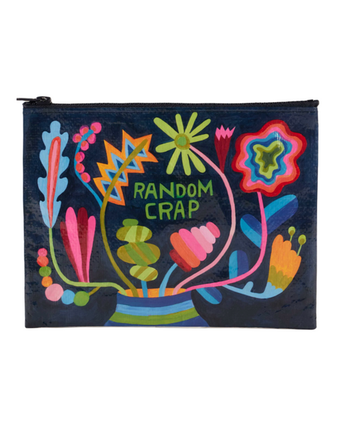 Random crap folk art flowers zipper pouch by Blue Q Sold by Le Monkey House