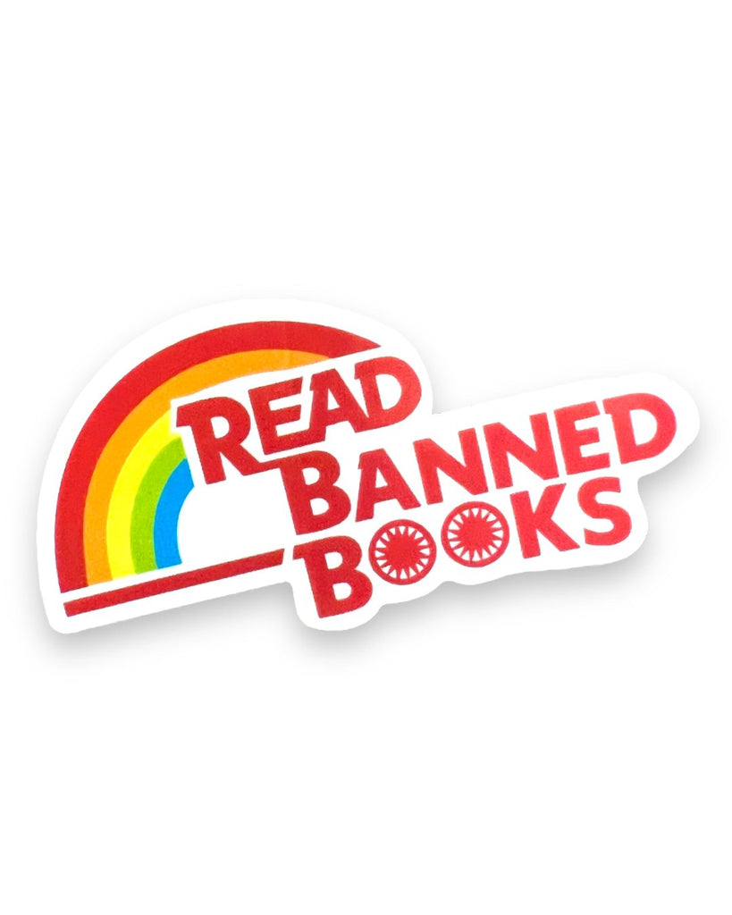 Read banned books reading rainbow sticker by Ace the Pitmatian sold by Le Monkey House