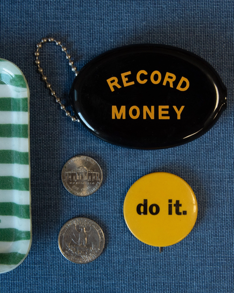 Record Money Vintage Rubber Coin Purse Pouch by Three Potato Four Sold by Le Monkey House