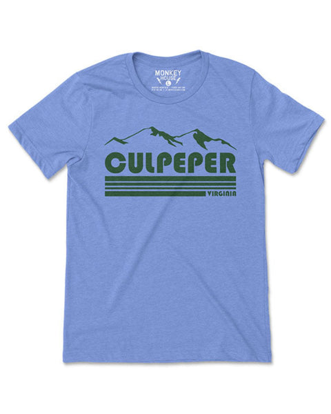 Retro Culpeper Virginia blue ridge mountains Shenandoah valley designed printed and sold by Le Monkey House Culpeper Virginia