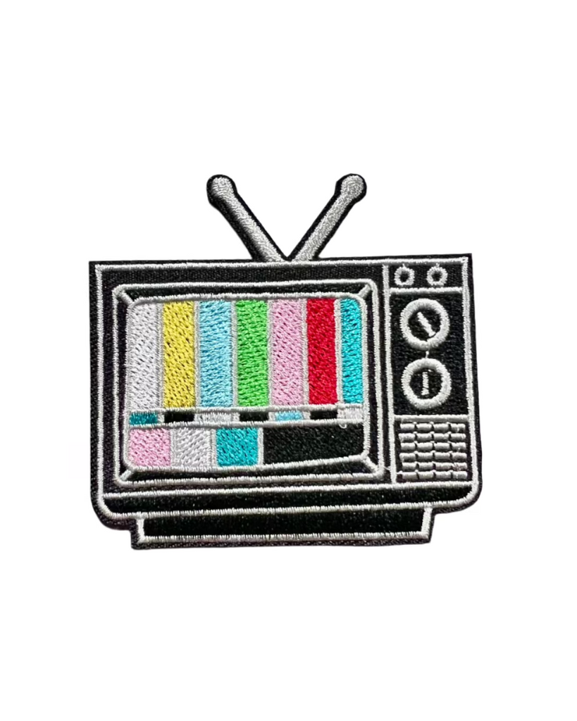 Retrto TV Patch embroidered iron on patch sold by Le Monkey House