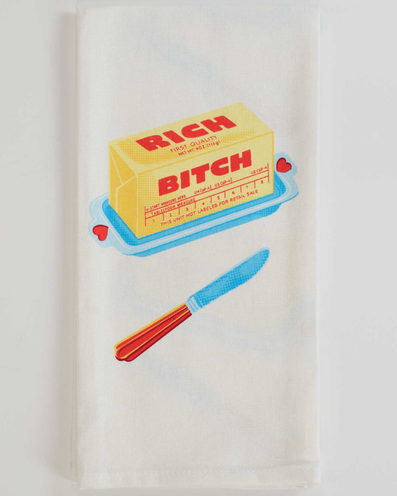 Rich Bitch Dish Towel by Blue q sold by Le Monkey House