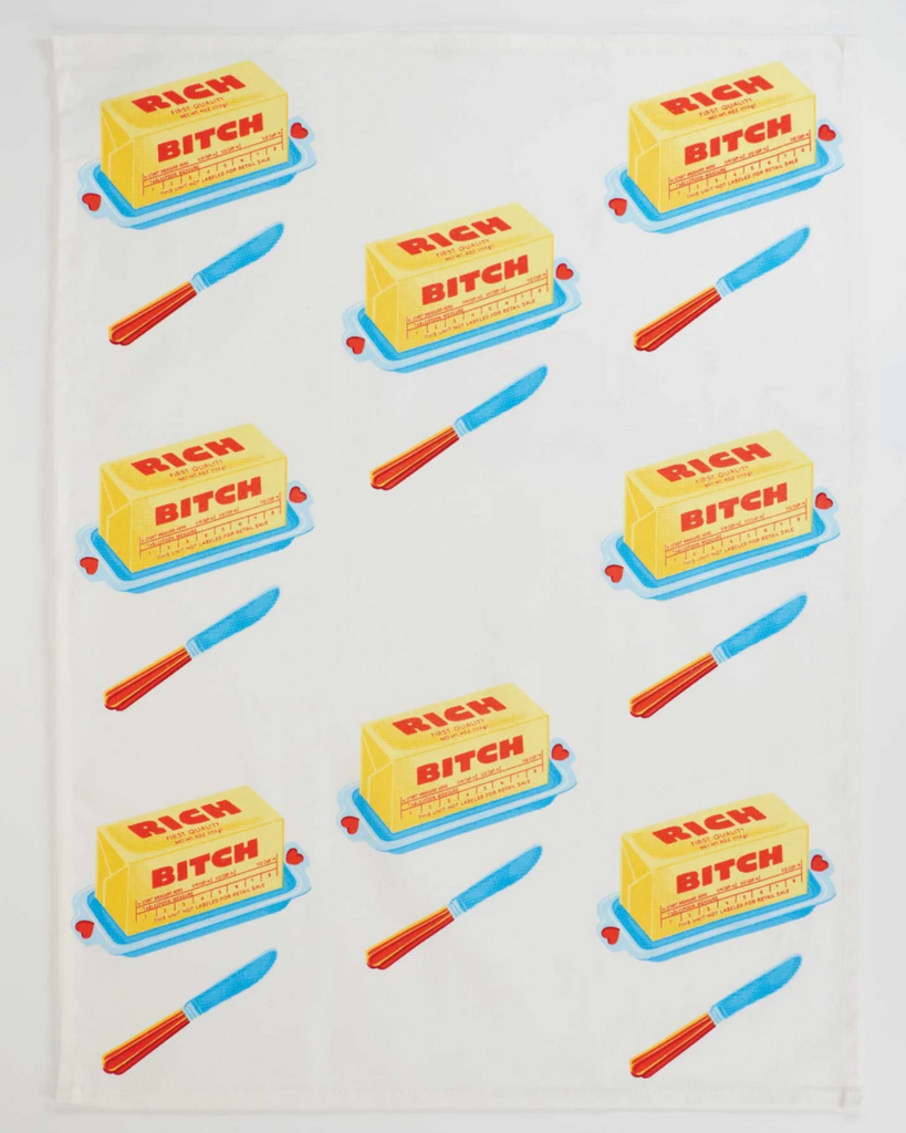 Rich Bitch Dish Towel by Blue q sold by Le Monkey House