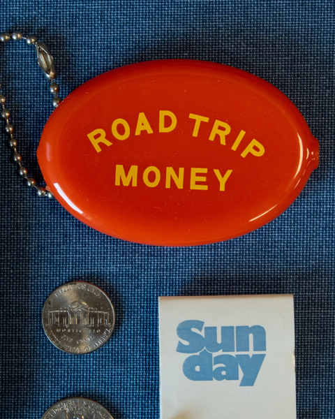 Road trip money coin purse vintage retro style orange and yellow by three potato four sold by Le Monkey House