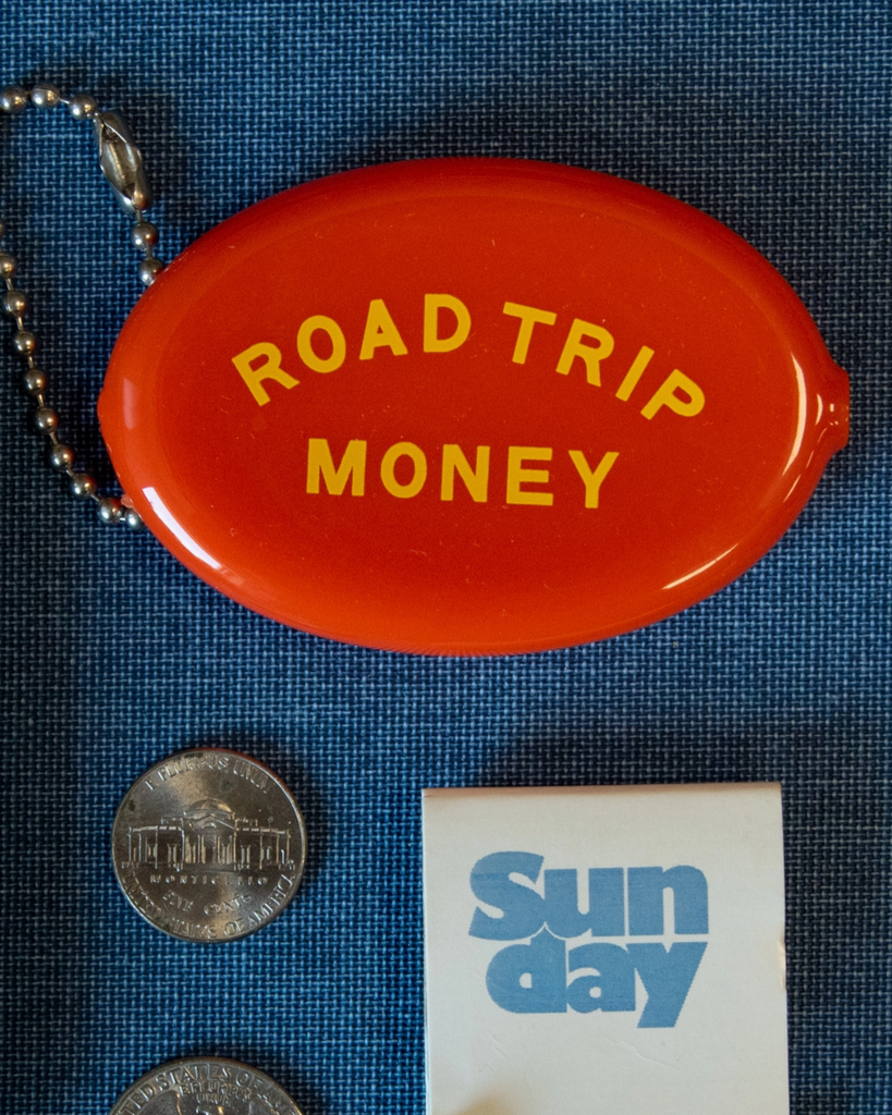 Road trip money coin purse vintage retro style orange and yellow by three potato four sold by Le Monkey House