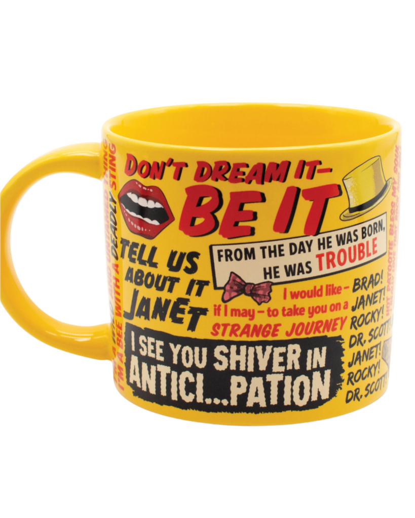 Rocky Horror Picture Show Quotes Coffee mug by unemployed philosophers guild sold by Le Monkey House