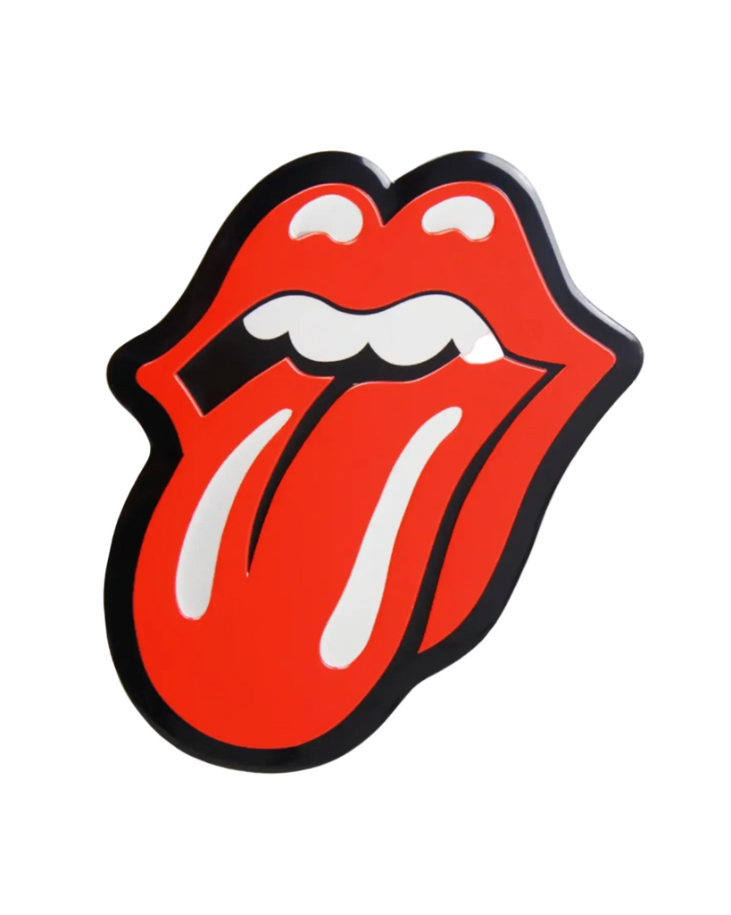 The rolling stones tongue logo metal emblem sticker from Square Deal Recordings sold by Le Monkey House