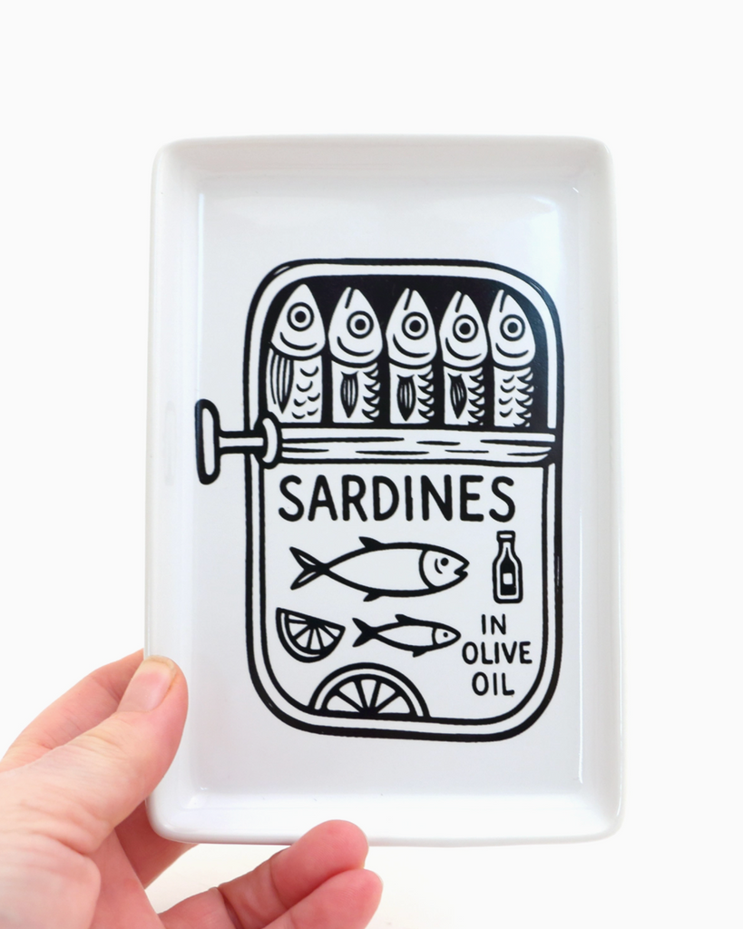 Sardines in olive oil trinket tray catch all by Lenny Mud sold by Le Monkey House