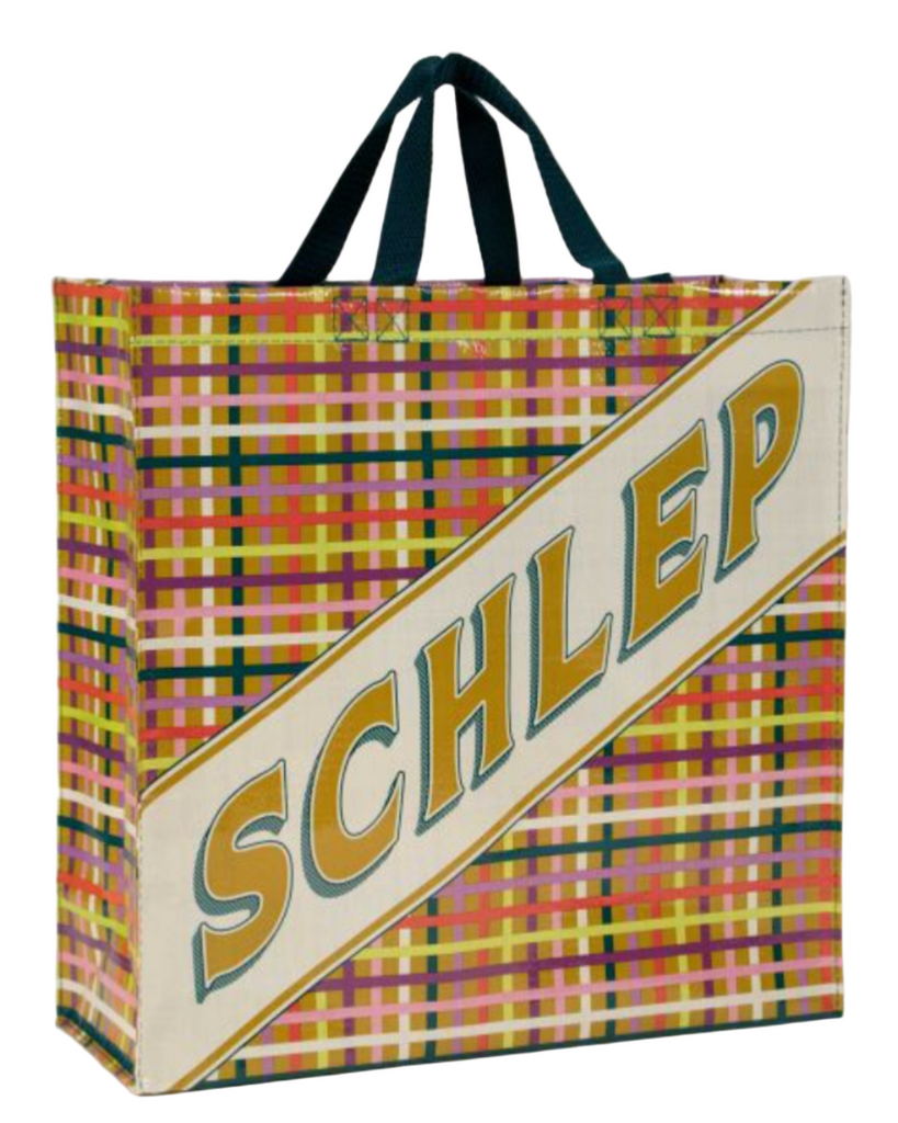 Schlep Plaid printed Shopper Tote Bag by Blue Q Sold by Le Monkey House