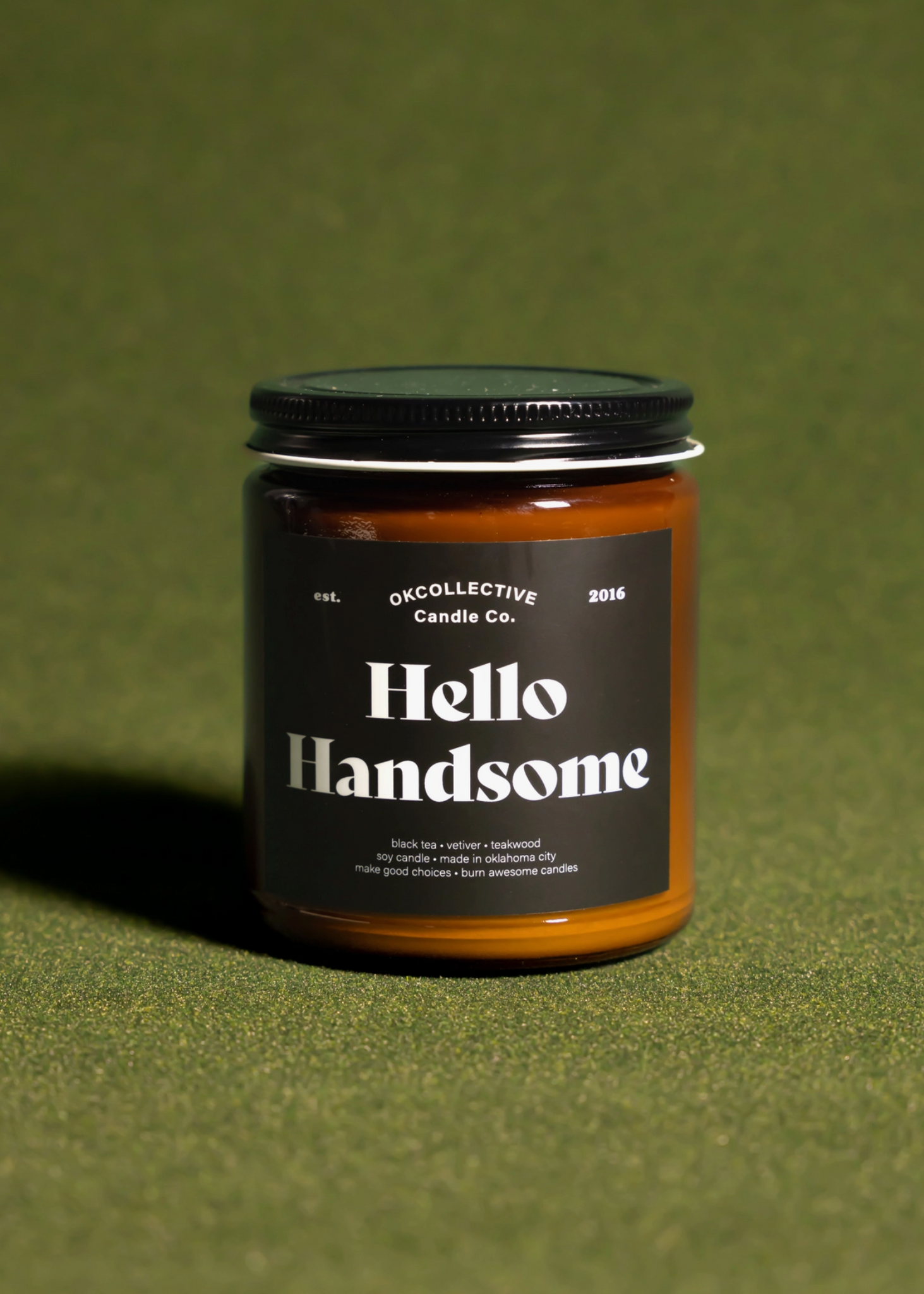 Hello Handsome Pure Soy Candle by OKCollective Sold by Le Monkey House