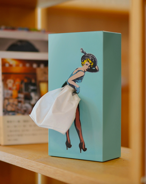 Pop art pinup metal tissue box holder Display by PlayArt Sold by Le Monkey House