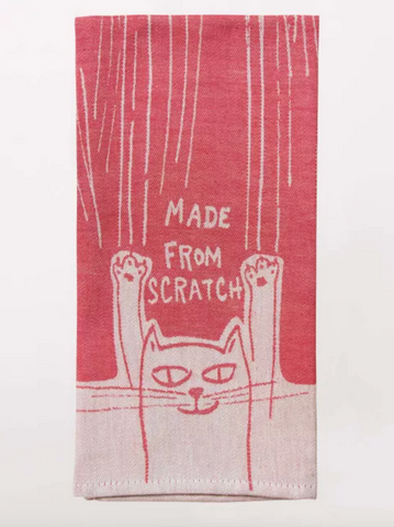 Made from scratch kitty cat woven dish towel by Blue Q sold by Le Monkey House