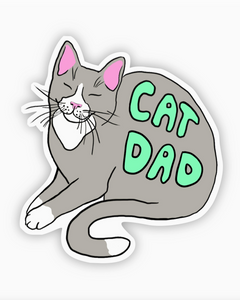 Cat Dad Kitty Cat Sticker by Big Moods Sold by Le Monkey House