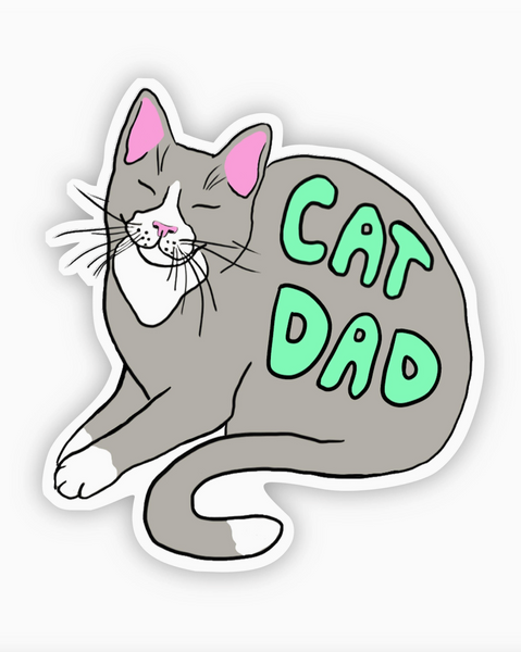 Cat Dad Kitty Cat Sticker by Big Moods Sold by Le Monkey House