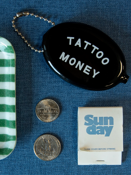 Tattoo Money Vintage Rubber Coin Purse Pouch by Three Potato Four Sold by Le Monkey House