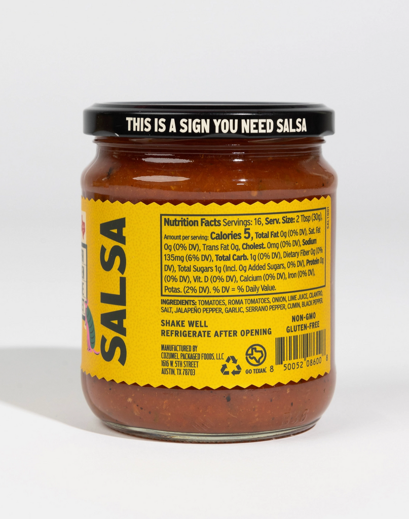 El Arroyo Mild Salsa made in Austin, Texas Sold by Le Monkey House