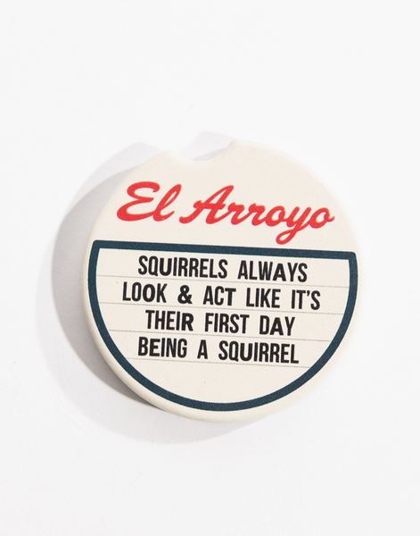 Car coasters set by El Arroyo Ceramic coasters Clouds and squirrels Sold by Le Monkey House