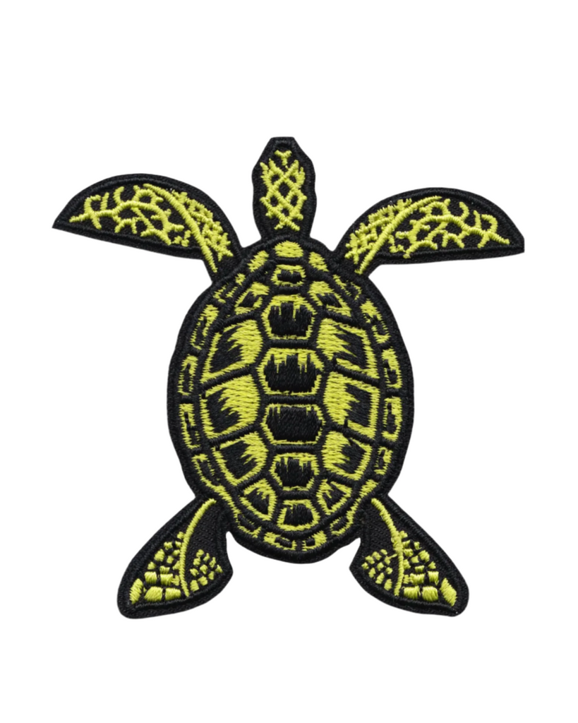 Sea turtle embroidered iron on sew on patch by Square Deal Recordings sold by Le Monkey House