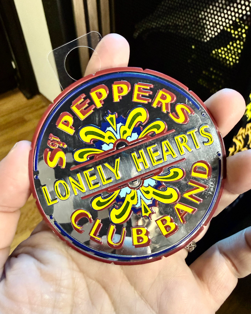 Sgt Peppers Lonely Hearts Club Band logo, the beatles logo sticker, metal sticker by Square Deal Recordings, sold by Le Monkey House