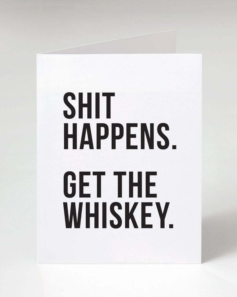 Shit happens greeting card designed printed and sold by Le Monkey House