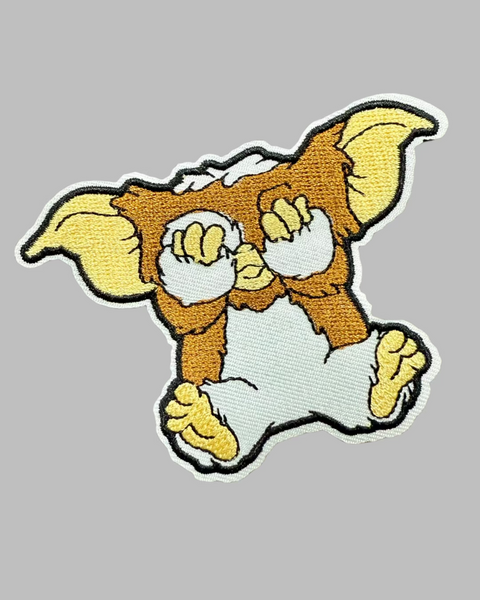 Shy gizmo embroidered iron on patch sold by Le Monkey House