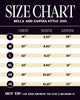 Size Chart bella and canvas style 3001
