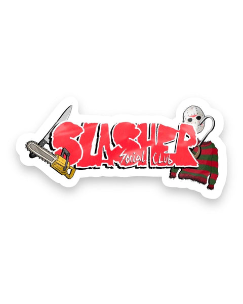 Slasher Social Club, Horror Fans Sticker by Big Moods, Sold by Le Monkey House