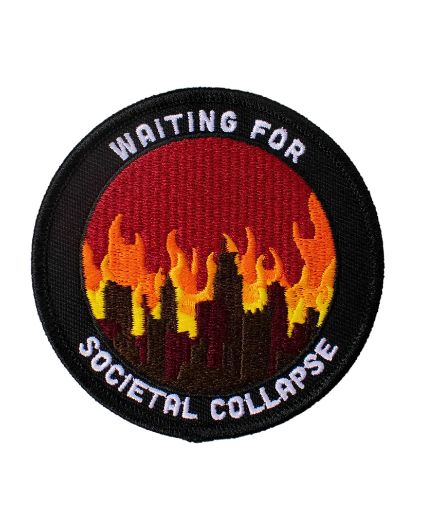 Societal collapse embroidered iron on patch by Retrograde Supply Co sold by Le Monkey House
