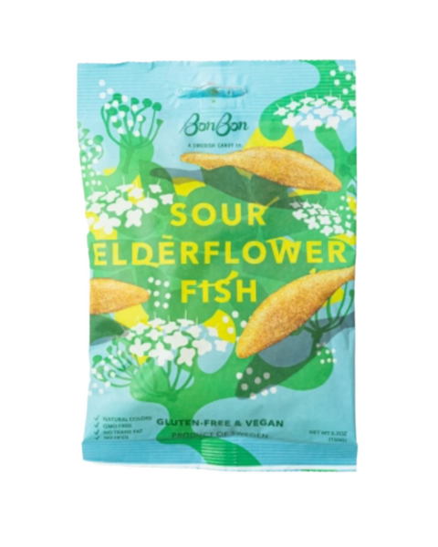 Sour elderflower Swedish candy fish by Bonbon NYC - sold by Le Monkey House