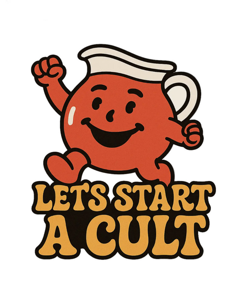 Let's start a cult kool aid man sticker by Shady front sold by Le Monkey House